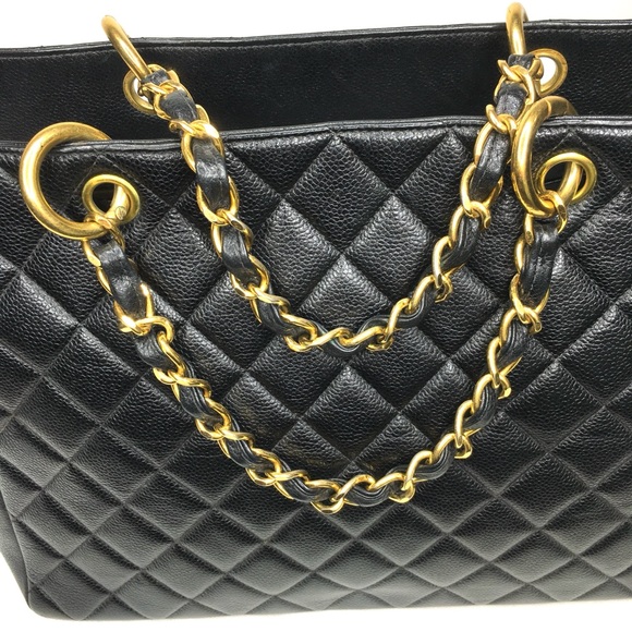 Authentic CHANEL Matelasse tote bag black caviar leather - Picture 9 of 16